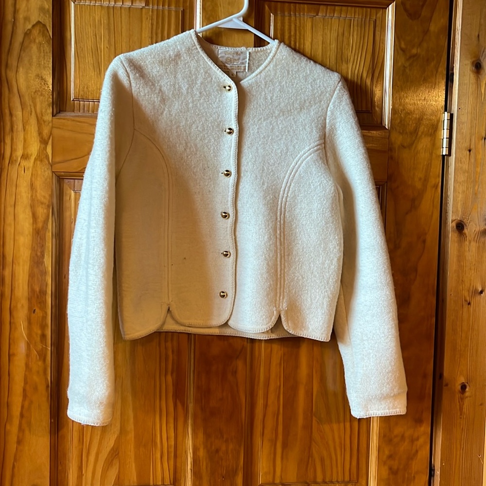 Tally Ho 100% Boiled Wool Jacket Size 6
 Cottagecore Hippie Boho Vtg